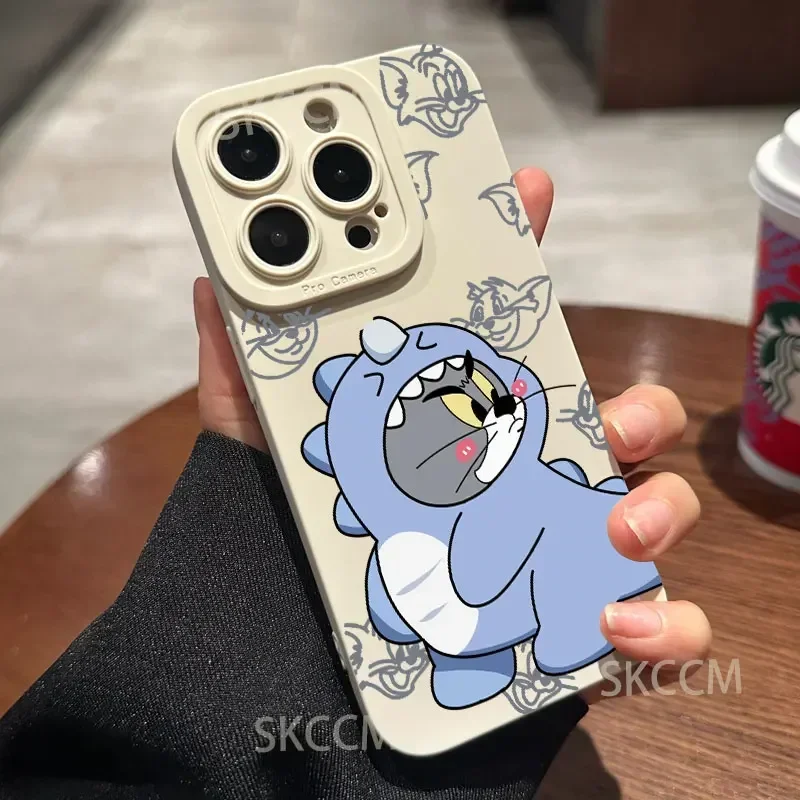Sce7bea92891946aa9b489b2483e88fbcn-2.webp Cartoon Tom and Jerry Couple Phone Case For iPhone 16 11 12 13 14 15 Pro Max Mini Plus XS X XR Max 7 8 SE Shockproof Back Cover
