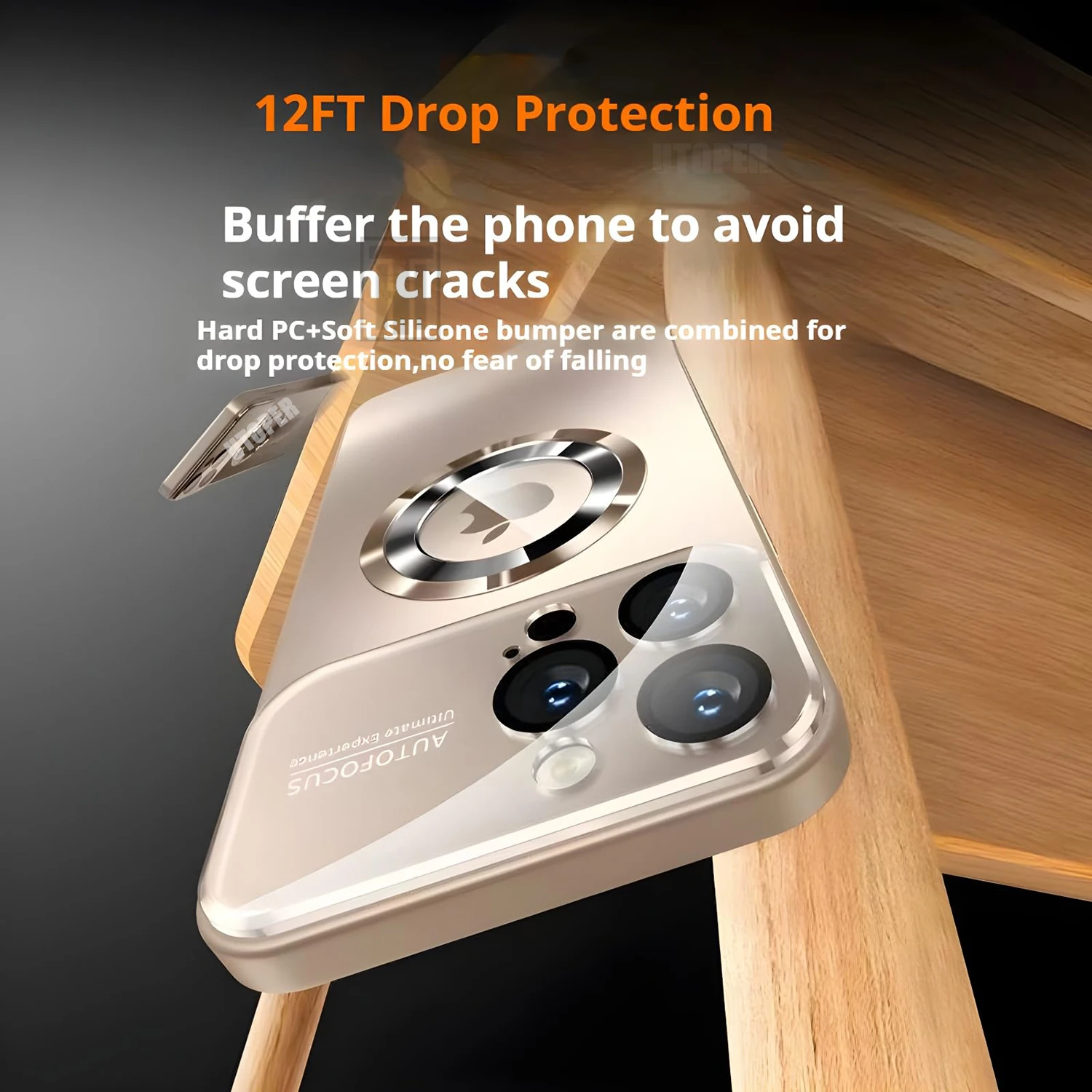 Sce8f817613474cc5965a7d201ca19b5fV.webp New Luxury Matte PC Big View Glass Lens Protection Case for iPhone 17 Air 16 15 14 13 12 11 Pro Max Plus Magsafe Magnetic Cover