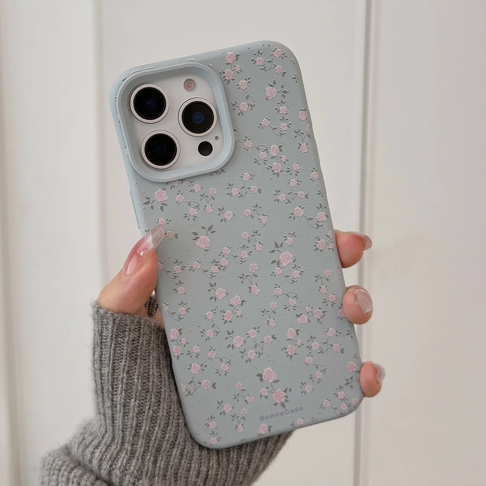 Flower Pattern Silicone Phone Case For iPhone 17 16 15 14 13 12 11 Pro Max Plus Shockproof Bumper Back Cover