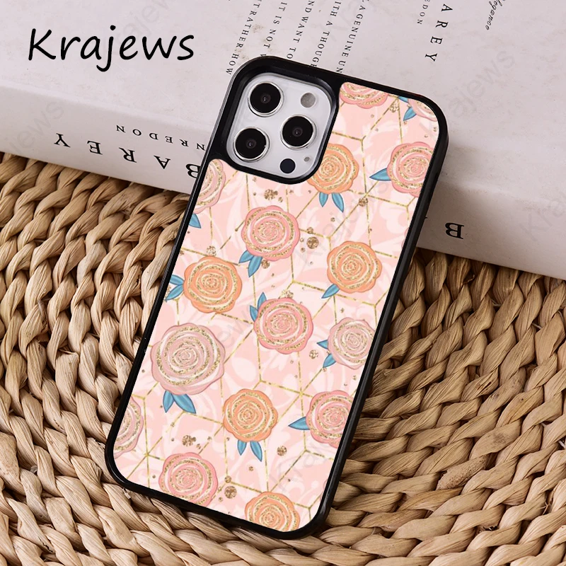 Scf272694dfe64000b56b13ad3d8db460h-4.webp Gold Rose Pink Love Heart phone case Cover For iPhone 17 Air 14 15 16 16e Pro Max coque For apple 11 12 13 Pro Max Plus