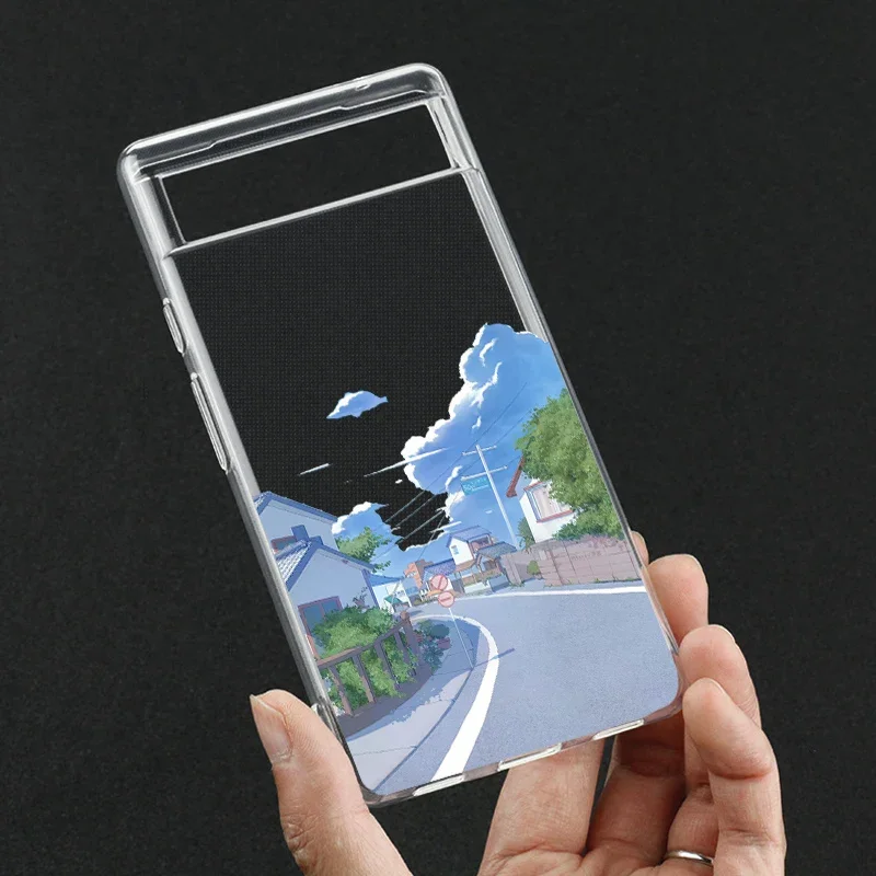 Japan Anime Landscape phone Case for Google Pixel 10 Pro XL 9 7a 7Pro 6a 6 6Pro 8 8 Pro 5G Clear Scenery Covers Fundas Skin