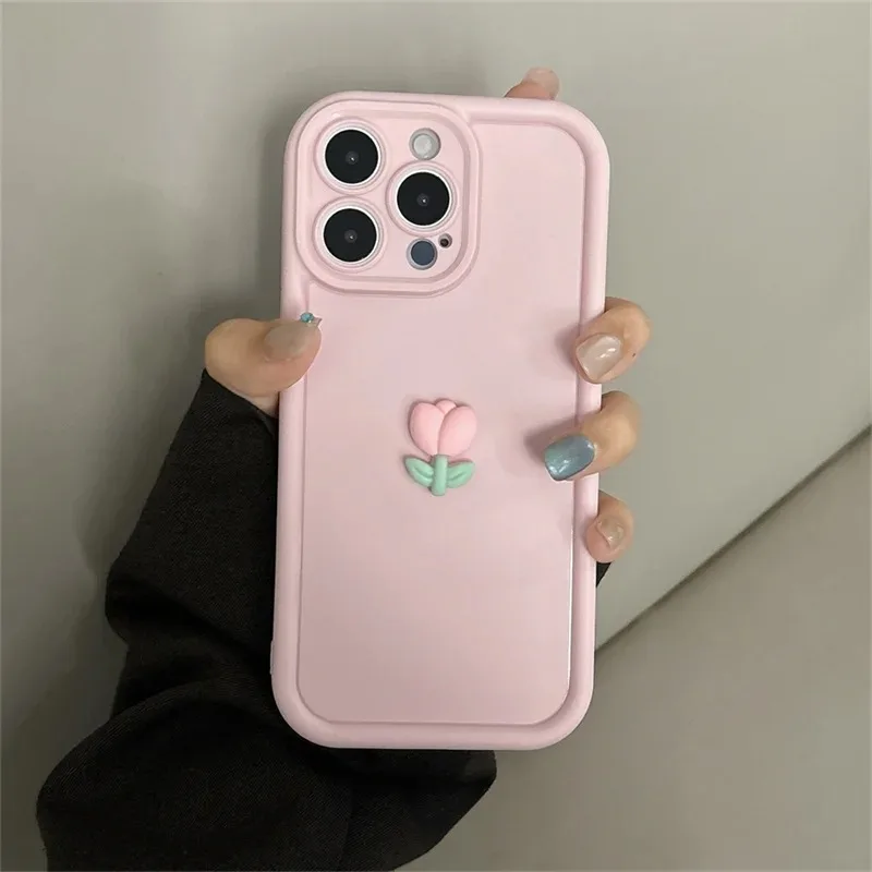 Sd0de8c94cbfc4f03a4b25ab2bdbdfb24w.webp 3D Cute Tulip Flower Lanyard Rope Phone Case For iPhone 17 16 15 14 13 12 11 Pro Max 16E X XS XR 7 8 Plus Silicone Soft Cover