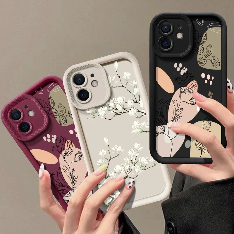 Sd12043a1567f496cb9c2446f96ae98d8F.webp Magnolia Flower TPU Case For iPhone 17 16e 16 15 Pro Max 14 13 12 11 Pro Max 17 Air Shockproof Bumper Soft Silicone Phone Cover