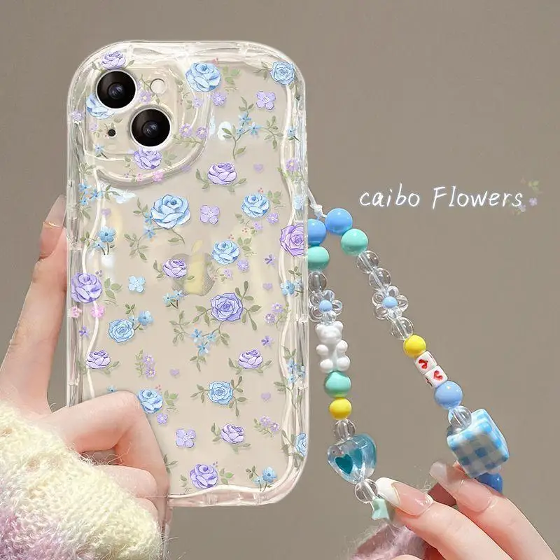 Sd2719e2e11d84ef186a1d34f88a59c77Z.webp Phone Case For iPhone 17 16 15 Pro Max 14 11 13 12 Mini Plus 16E 17 Air IPhone17 Back Cover Flower Bracelet Wrist Chain Strap