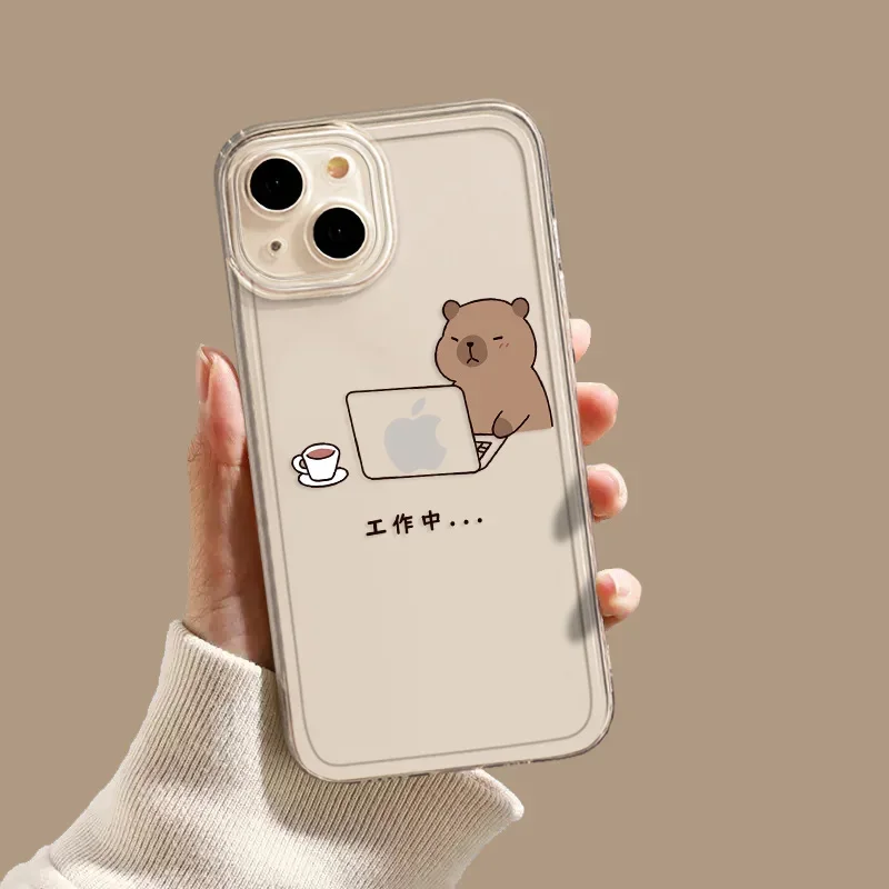 Sd34816e8a795417ea0fb9ad5f8c69f9aX.webp Funny Cartoon Capybara Phone Case For iPhone 16 15 13 11 12 14 Pro Max Mini 7 8 Plus SE X XS XR 16E Shockproof Transparent Cover