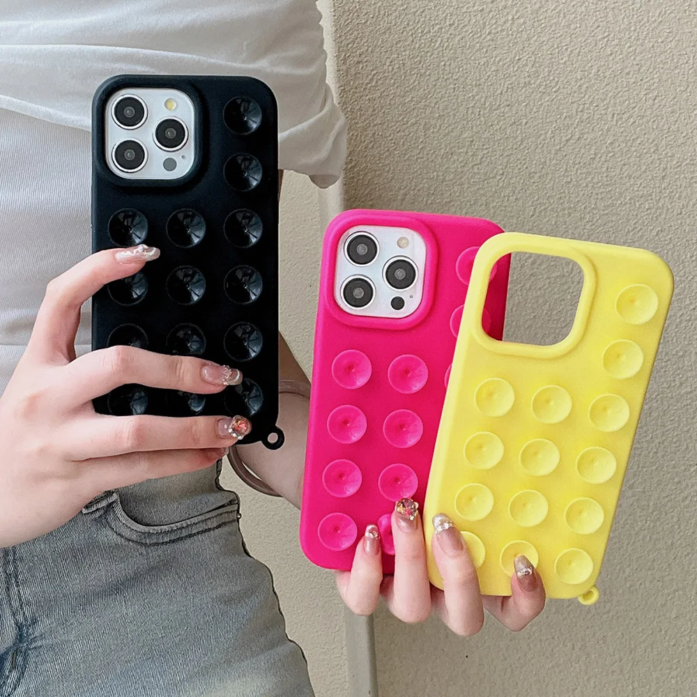 Sd4a593824e944bec849734803fd2db1cL.webp 3D Suction Cup Silicone Phone Case For iPhone 16 Pro Case iPhone 13 15 17 11 12 14 Pro Max Anti Slip Wall Stand Back Cover Coque