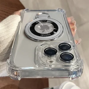 Sd61ae46e239c497ba82dfcd089836d8bu-1.webp Luxury Shockproof Plating Soft TPU Bracket Case for iPhone 17 Air 16 15 14 13 11 12 Pro Max Plus Magsafe Magnetic Protect Cover