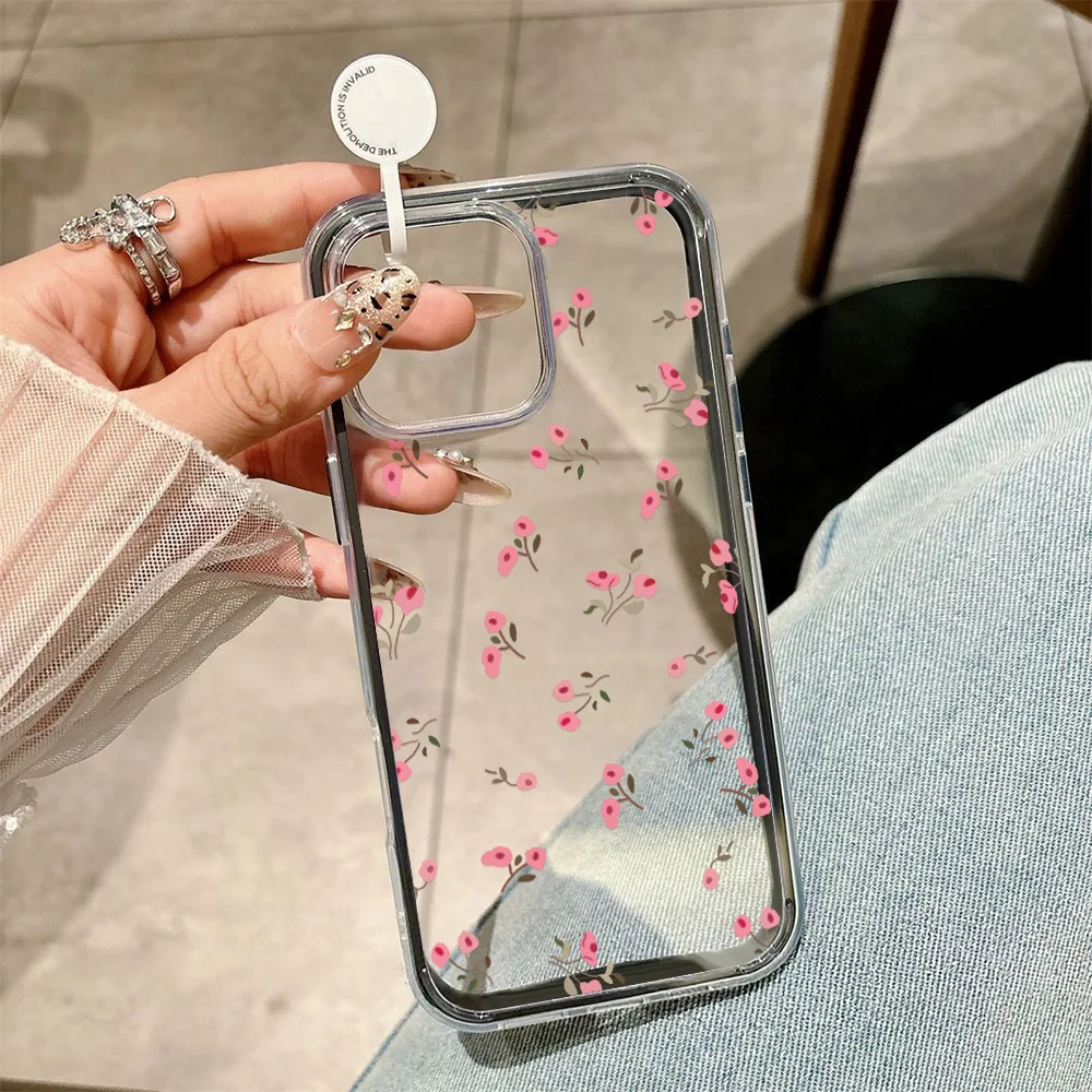Sd6bcea47a91e49ac922f3cd4432da4d0X.webp 2 in 1 Candy Color Phone Case For iPhone 11 16 17 Pro Max 13 15 14 12 17 Air 17promax Soft TPU Transparent Flower Funda Cover