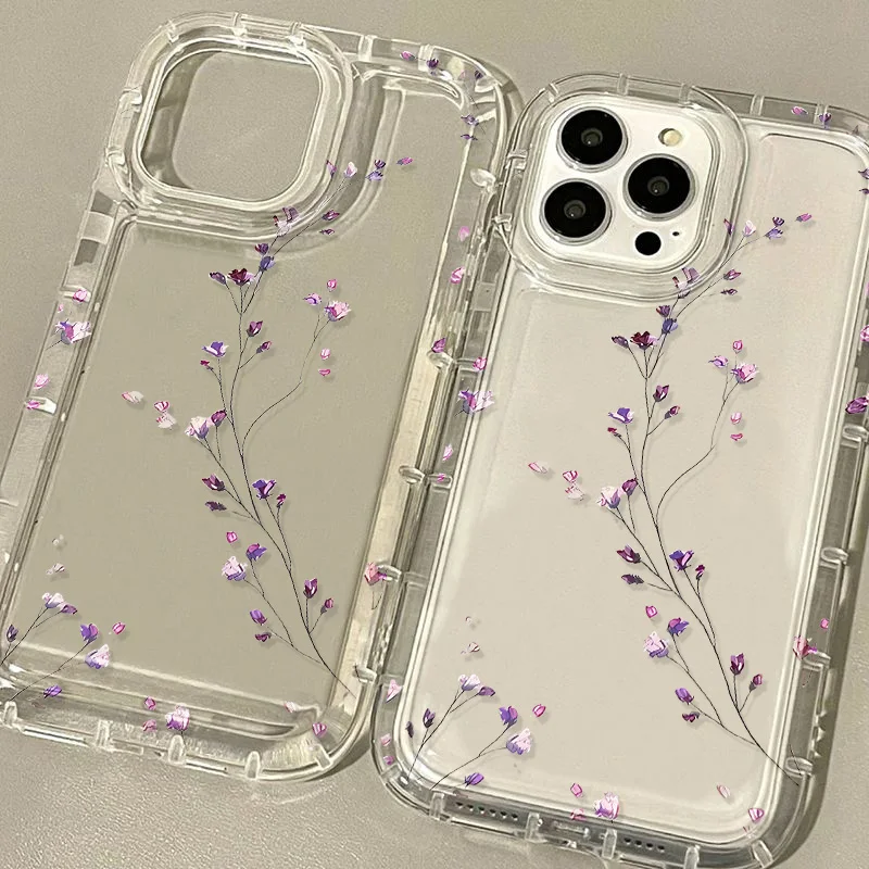 Sd7d391d570cc444f954407cbf139ce57M.webp Flower Phone Case For iPhone 17 16 Pro Max Case iPhone 15 13 11 14 12 Pro Max 16E 8 7 Plus XR XS SE Transparent Shockproof Cover