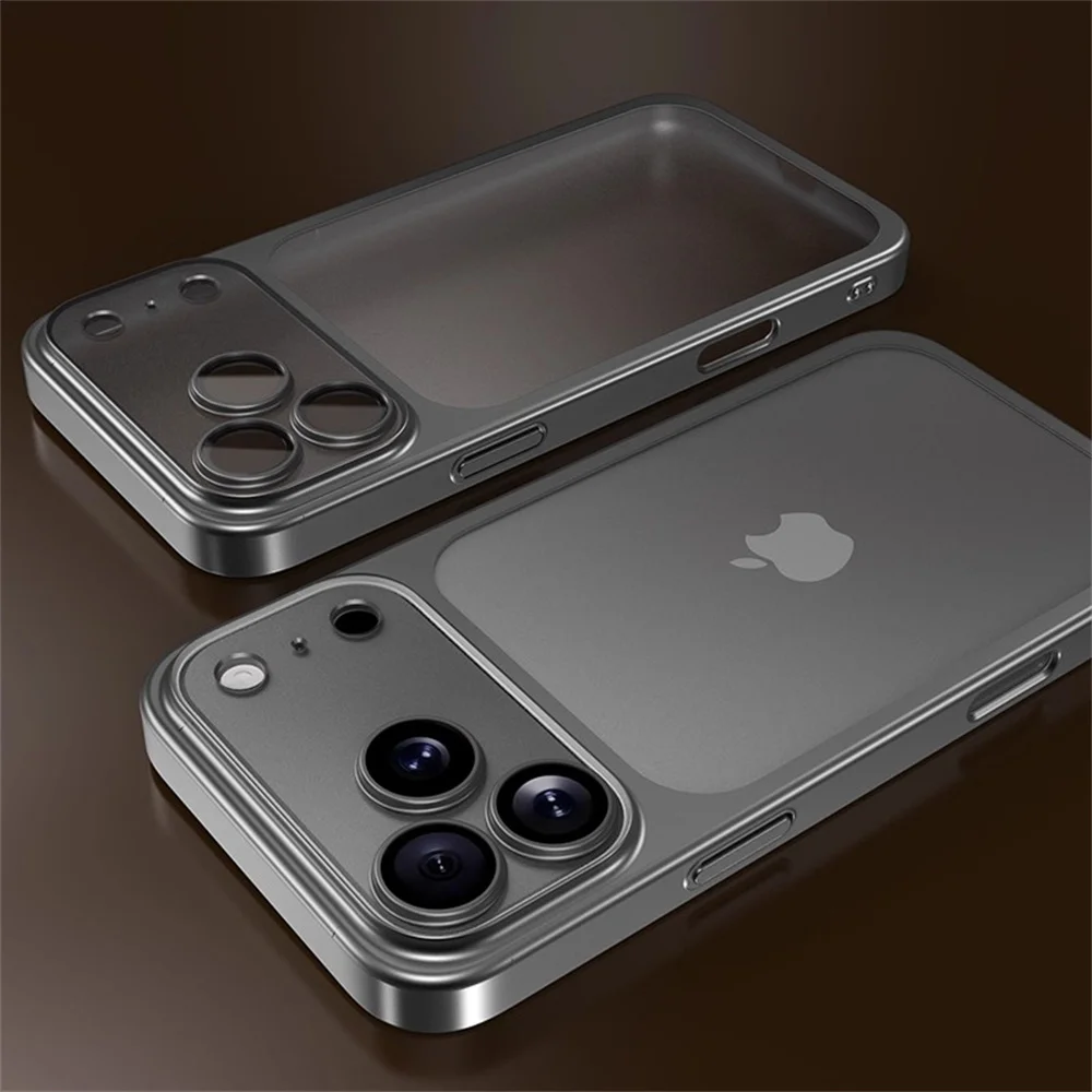 Sd8073a56493b4a78bbbac181d81fbfeeC-1.webp Luxury Original Matte Clear Frosted Phone Case For iPhone 17 16 15 Pro Max Lens Protection Solid Color Frame Shockproof Cover