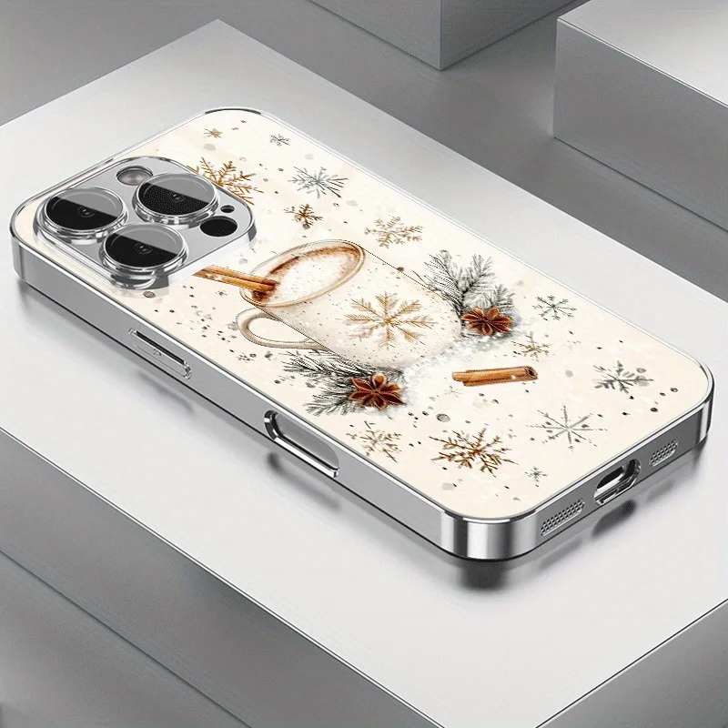 Sd83abd5dbc11494ea185ee79874251dcj.webp Christmas Snowflake Pattern Glass Electroplated Silver Phone Case For iPhone 17 16 15 14 13 12 11 Pro Max Plus 16E 17 Air Cover