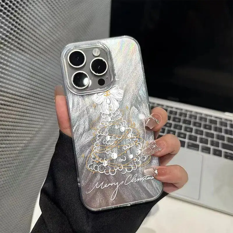 Sd8d91a59e23140b0a885661de23d6babk.webp Oil painting Christmas Tree Phone Cases For iPhone 17 Pro Max 17Air 16 Pro Max 16E 15 14 13 12 11 Pro Camlet Anti Drop Cover