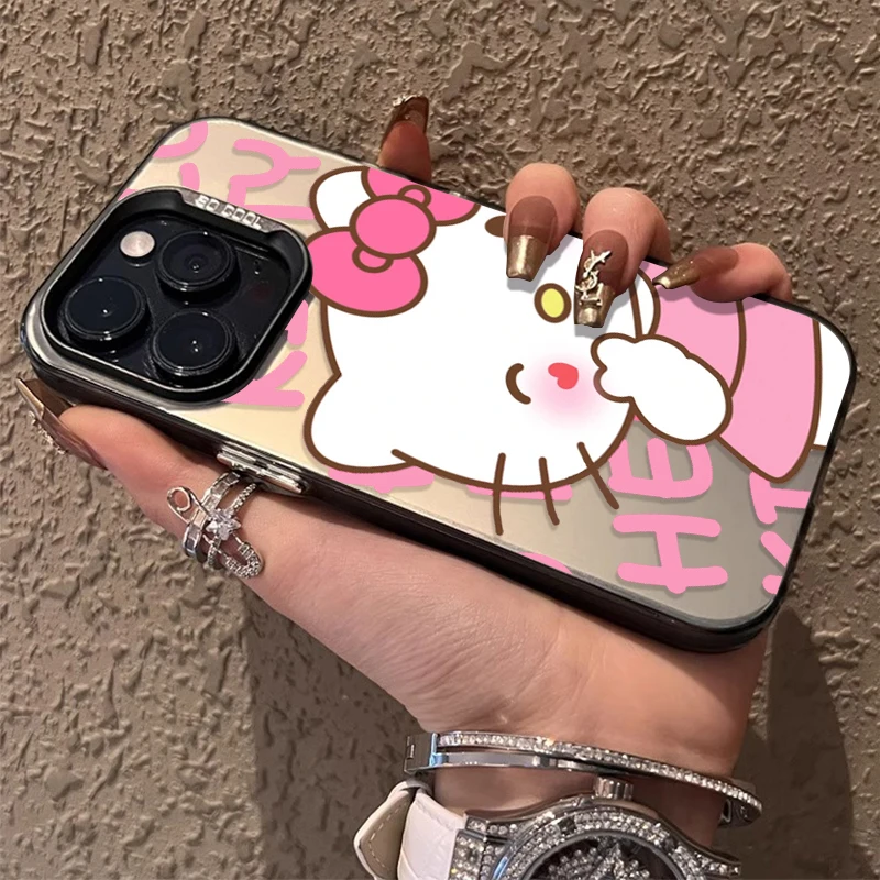 Cute Kitty Cartoon Cat Case for iPhone 17 16 15 14 13 12 11 Pro Max Plus 17 Air 16E X XR XS Max Hard Shockproof Bumper Cover