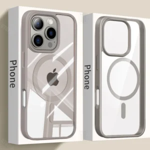 Official Titanium Gray Magsafe Magnetic Charging Phone Case For iPhone 16 15 14 13 12 11 Pro Max Plus Clear Hard Protect Cover