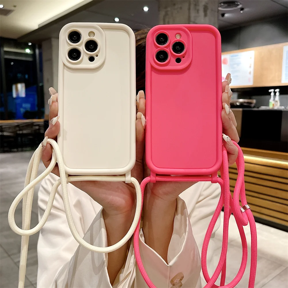 Sd9a1dae2f3a444d3b7c3c4dacf1f5972d-1.webp Phone Case For iPhone 14 13 15 16 Pro Max 17 Air 16E 12 11 X XR XS 7 8 Plus Crossbody Adjustable Lanyard Strap Rope Soft Cover