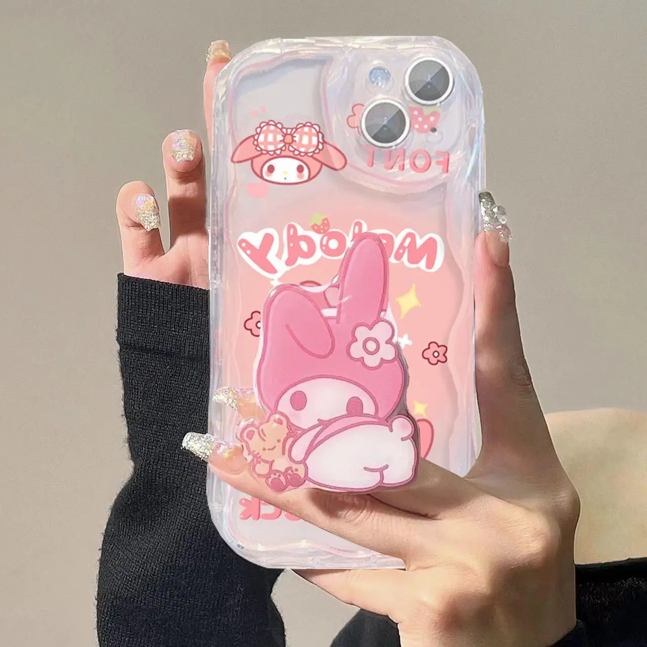 Sda2a99bfe16d4cd9a52e260bf588221d2.webp Cute Kitty Cat Grip Tok Holder Wave Soft Phone Case For IPhone 16 15 17 Pro Max 14 11 12 Pro 17 Air 13 Mini 16E