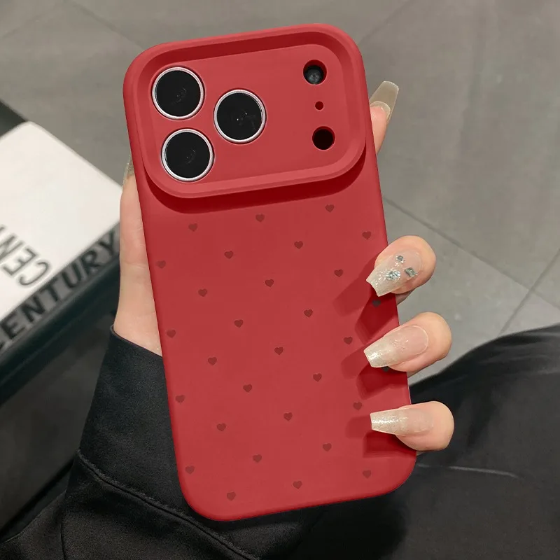Sdc02d6c96eb04a7c990801e149b85a1ec-1.webp Cute Love Heart Candy Color Matte Case for iPhone 17 16 15 Pro Max 14 Plus 12 13 11 Air Soft Liquid Silicone Ultra Slim Cover