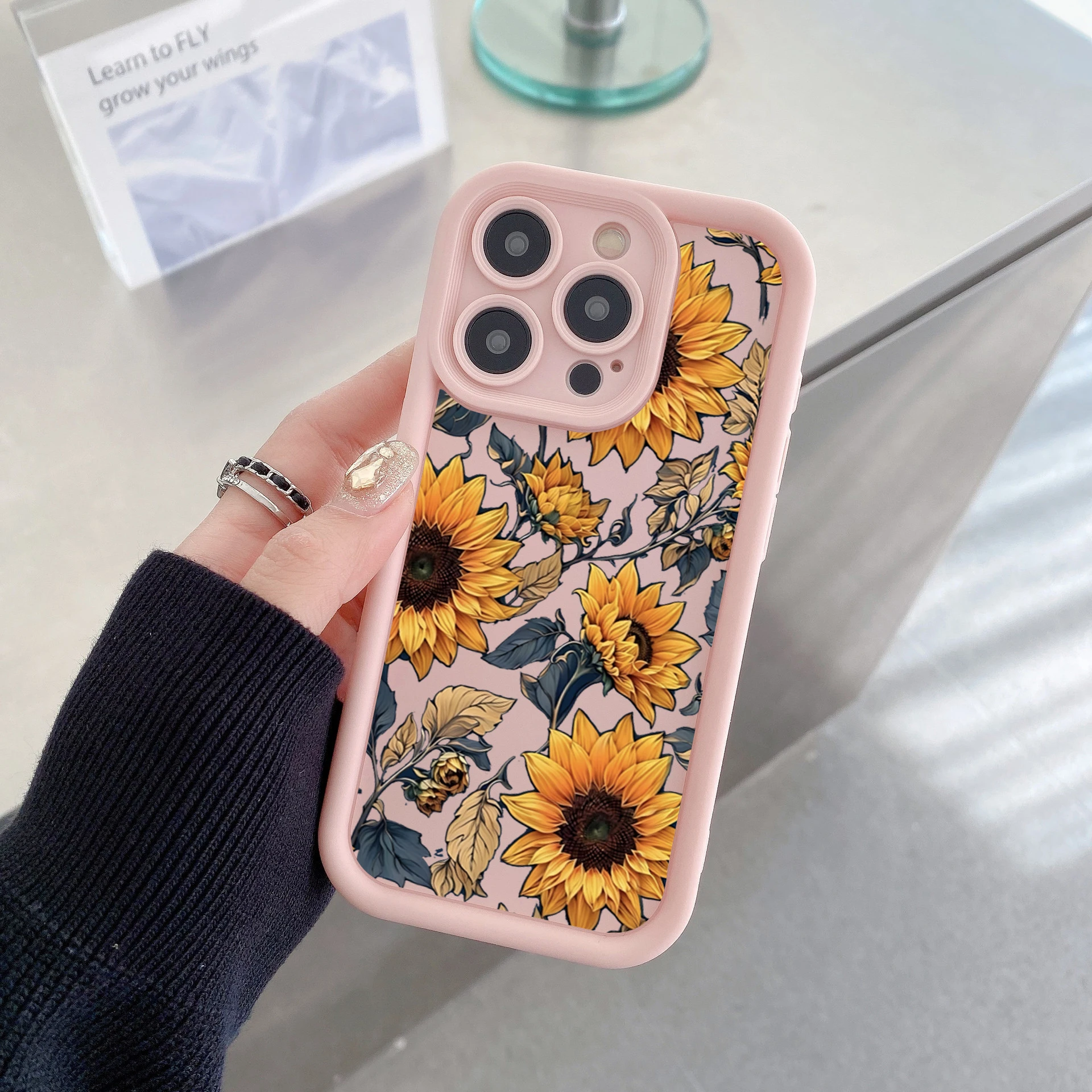 Case For iPhone 17 Cases iPhone 16 Pro Max Case Flower Printed Phone Case For iPhone 15 14 13 12 11 7 8 16 Plus 16E 17 Air Cover