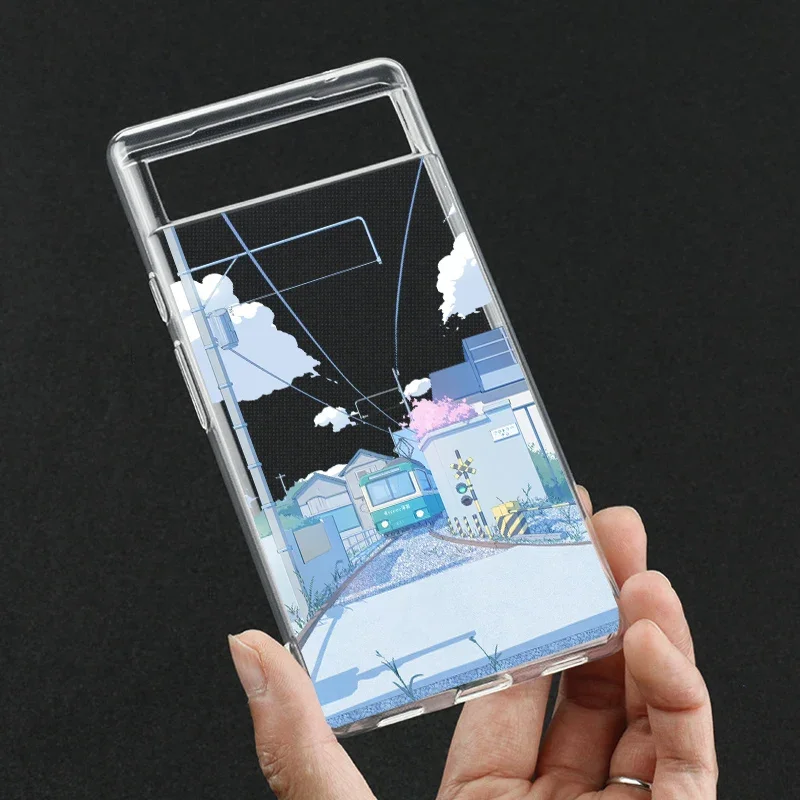 Japan Anime Landscape phone Case for Google Pixel 10 Pro XL 9 7a 7Pro 6a 6 6Pro 8 8 Pro 5G Clear Scenery Covers Fundas Skin
