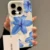Blue Lily Flower Elegant Pattern Phone Case For iPhone 17 16 Pro Max 15 14 13 12 11 16 Plus Folds Texture Shockproof Soft Cover
