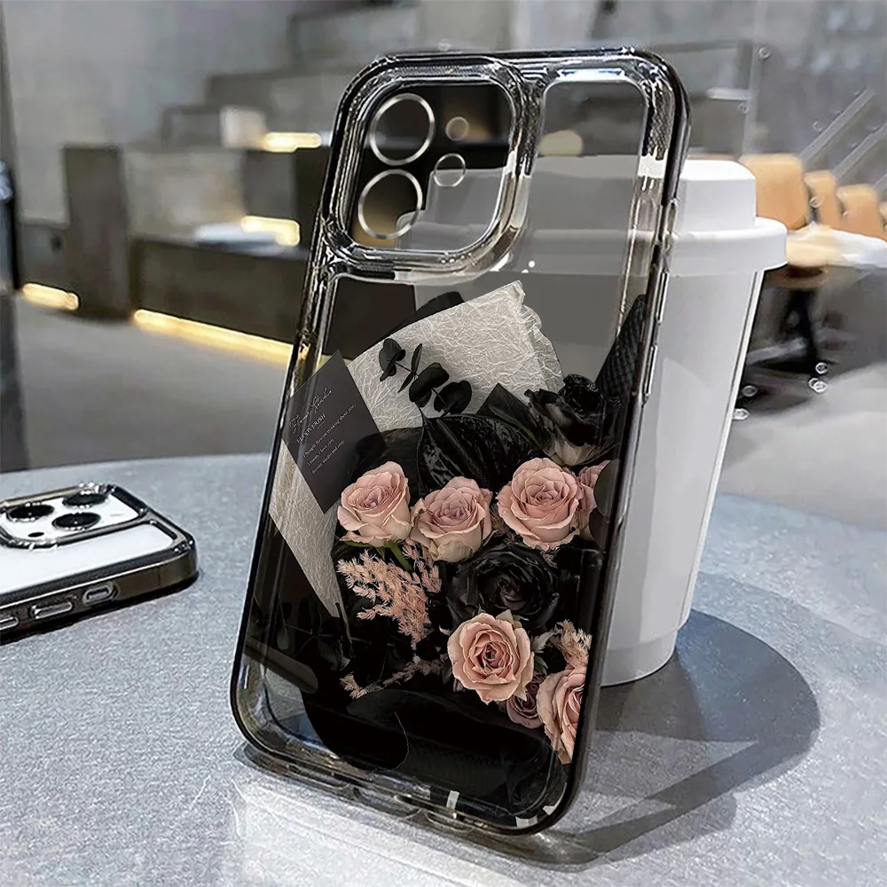 Sdef2120ef6614d868befc000fdb06668F.webp Rose Flower Phone Case For iPhone 16 Pro Case iPhone 17 11 13 15 12 14 Pro Max 16E XR XS 7 8 Plus SE Soft Shockproof Clear Cover