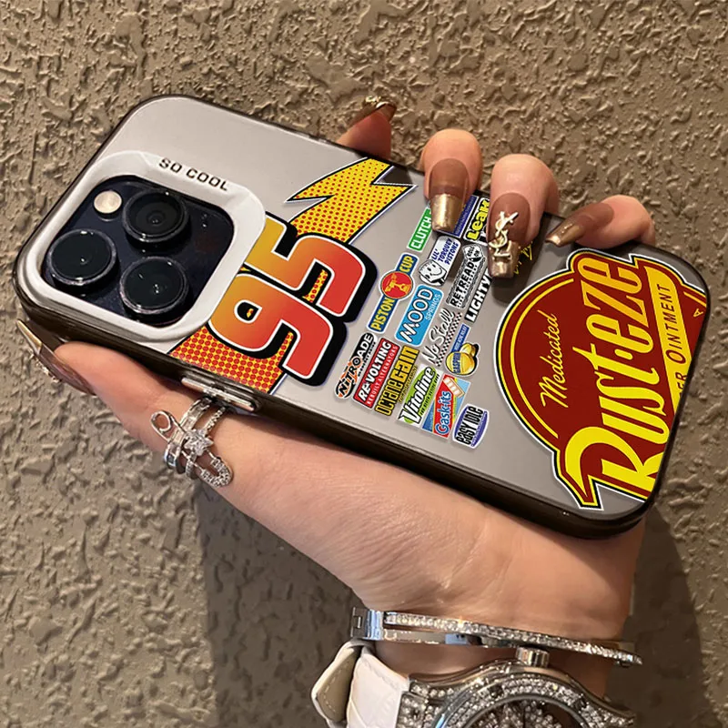 Sdfaa89b771004d6f826dc628c86bee9ae.webp Lightning McQueen 95 Cars Plating Case for iPhone 13 14 16 15 12 11 Pro Max XS X XR 8 7 Plus SE 2020 Shockproof Matte Hard Cover