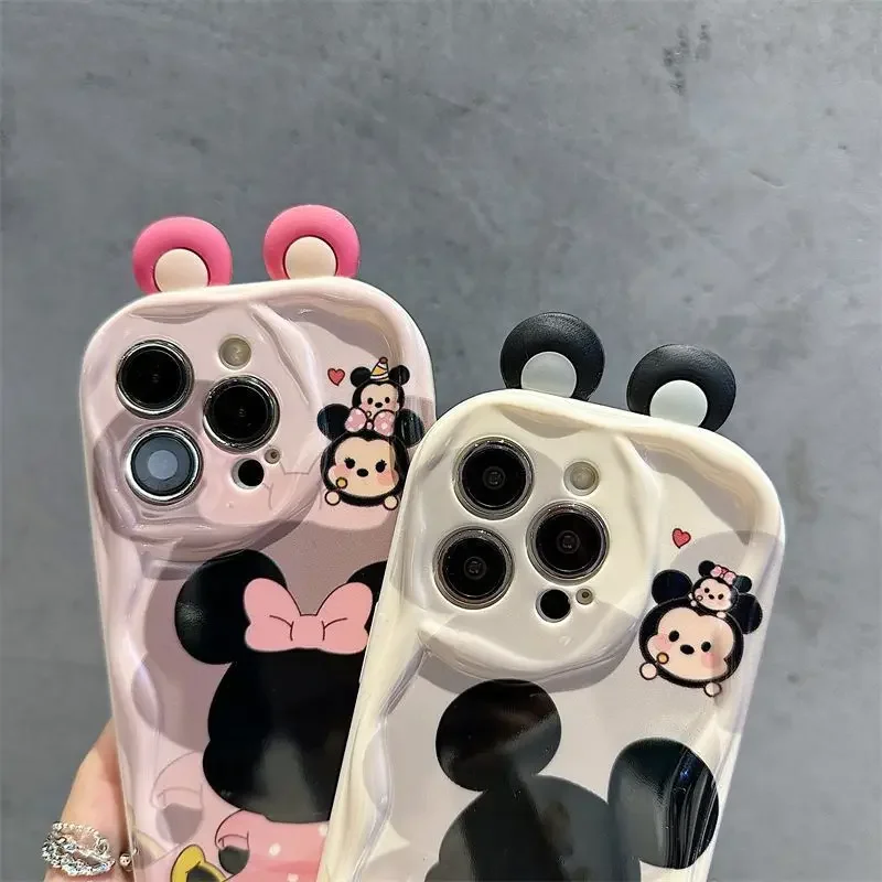 Se0234b5a016645b69592fce0384e3196I.webp 3D Ears Miki Winni Mini Mouse Case For iPhone 11 15 14 16 Pro Max 12 13 Mini 6 7 8 Plus cover 3D Cute