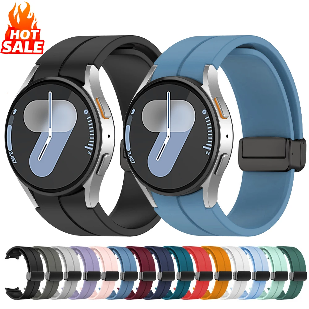 Original Silicone Band For Samsung Galaxy Watch 7 6 5 4 FE 44mm 40mm/5 pro 45mm Magnetic Bracelet watch6 Classic 43mm 47mm strap