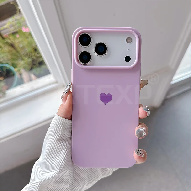 Love Heart Matte Candy Color Silicone TPU Soft Case For Iphone 17 Pro 17 Promax 17 Air 17 Solid Color Frosted Shell ﻿