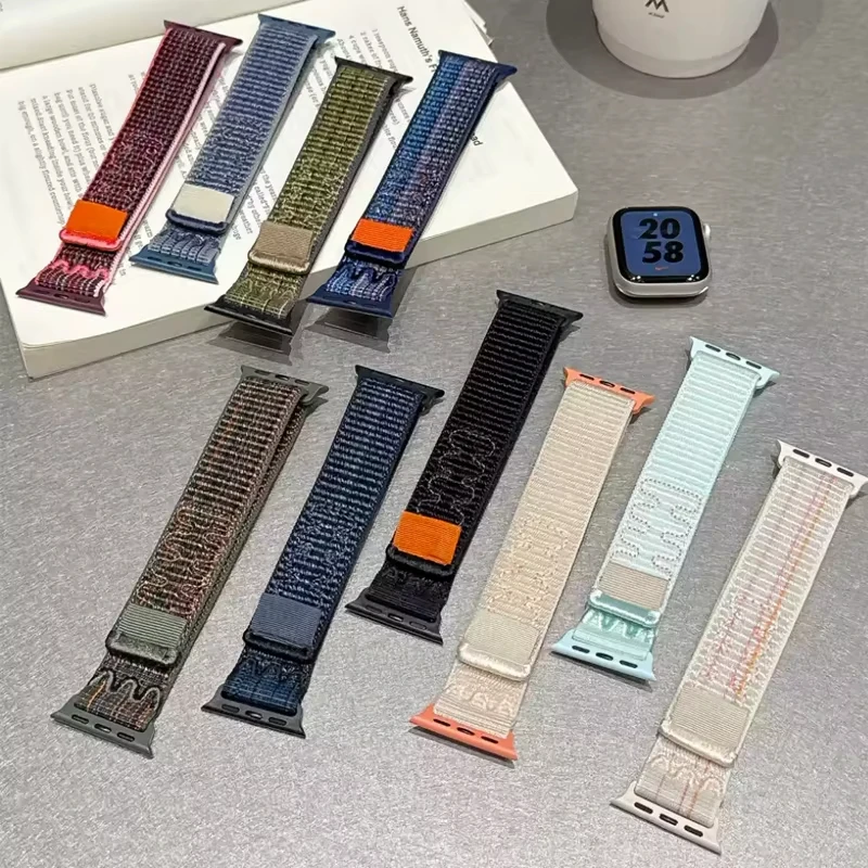 Nylon Sport Strap for Apple Watch Band 49mm for Loop Bracelet iWatch S10 9 8 7 6 5 4 3 se2 Ultra 2 46mm 45mm 44mm 41mm 42mm