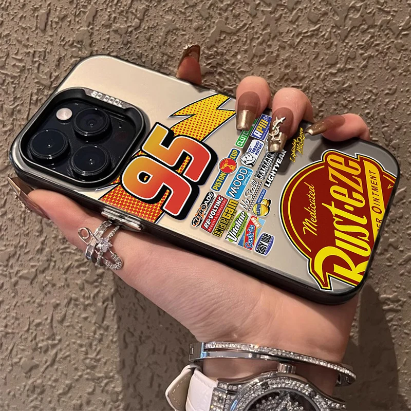 Se51904d78688499cb31e9be841f780bdH.webp Lightning McQueen 95 Cars Plating Case for iPhone 13 14 16 15 12 11 Pro Max XS X XR 8 7 Plus SE 2020 Shockproof Matte Hard Cover