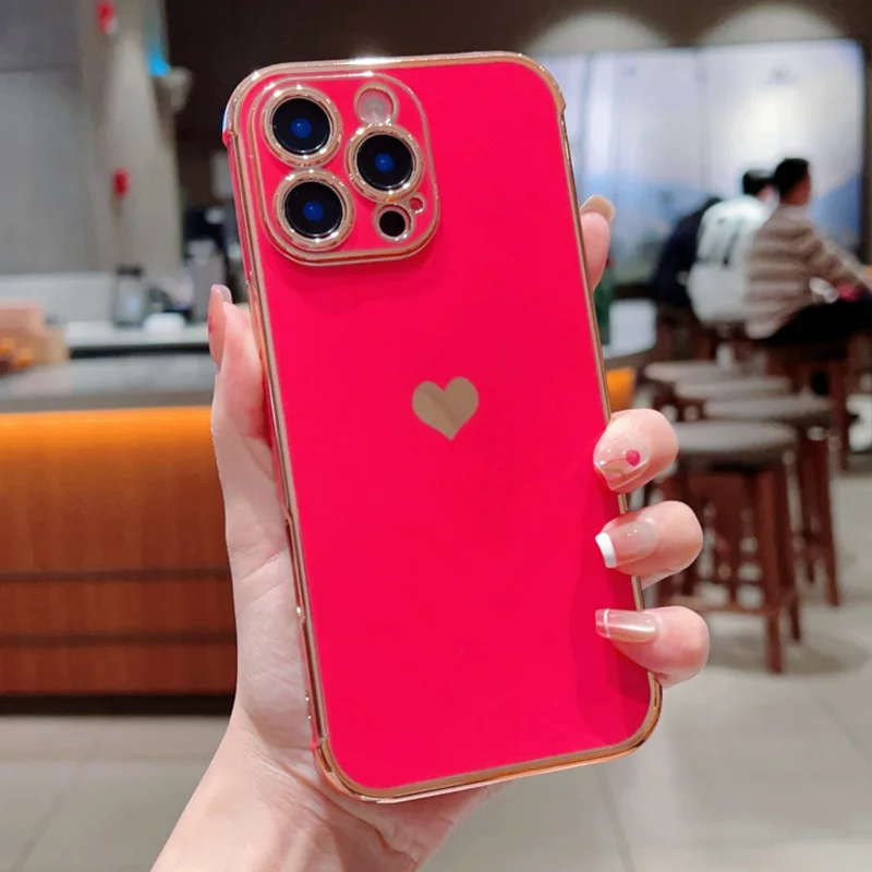 Se586d1b403134cae94a9c50e0ea27689o.webp Electroplating Side Love Heart Phone Case For IPhone 17 16 15 14 13 12 11 Pro Max XR 8 Plus SE2/SE3 Shockproof Back Cover