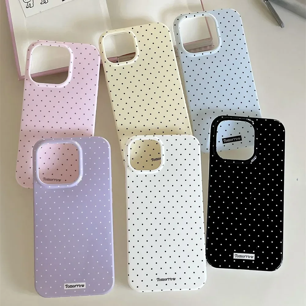 Se6962063db1f4ec5baf34f4fd05b285d2-1.webp INS Polka Dot Small Fresh Mobile Phone Case for iPhone 17 16 15 14 13 12 Pro Max 11 Ultra Slim Shockproof Cover for iPhone 17Pro
