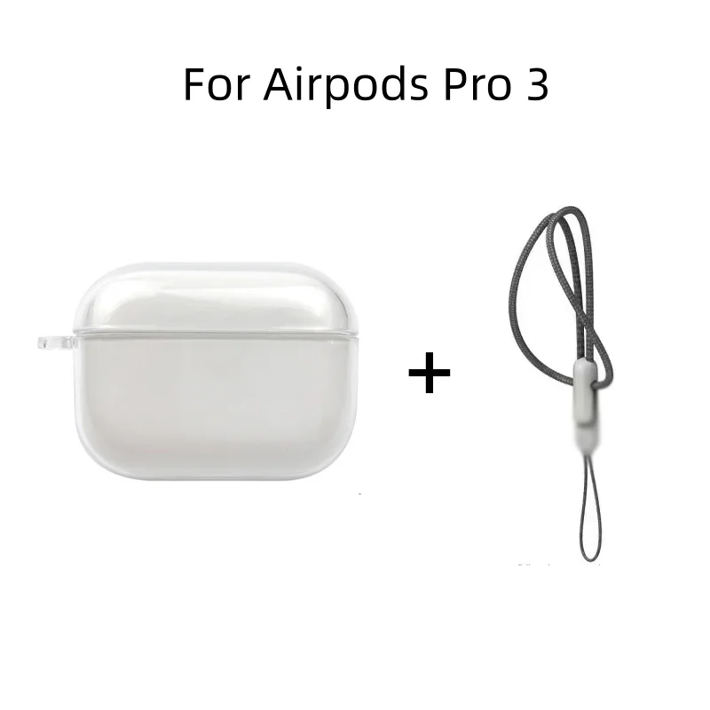 Se837bad52b0b4bc9818ea945f93bdfa1t.webp Clear Soft TPU Earphone Case for Airpods 4 3 2 1 Pro Pro2 Pro 3 Shockproof with Lanyard Strap for Airpods 4 Charging Case Cover