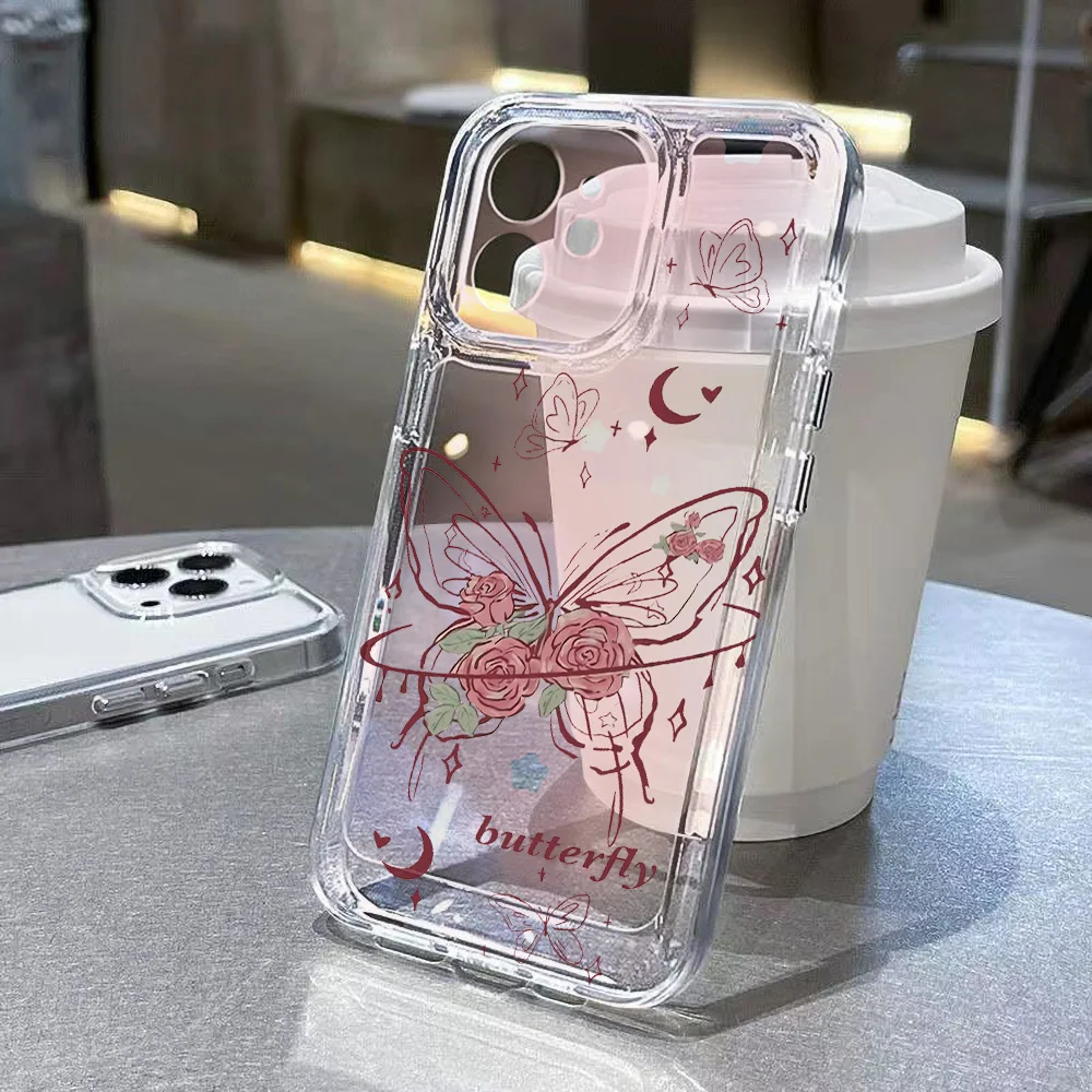 Se8704c31cee64aa28fcc526716a7aadfq.webp Rose Flower Phone Case For iPhone 16 Pro Case iPhone 17 11 13 15 12 14 Pro Max 16E XR XS 7 8 Plus SE Soft Shockproof Clear Cover