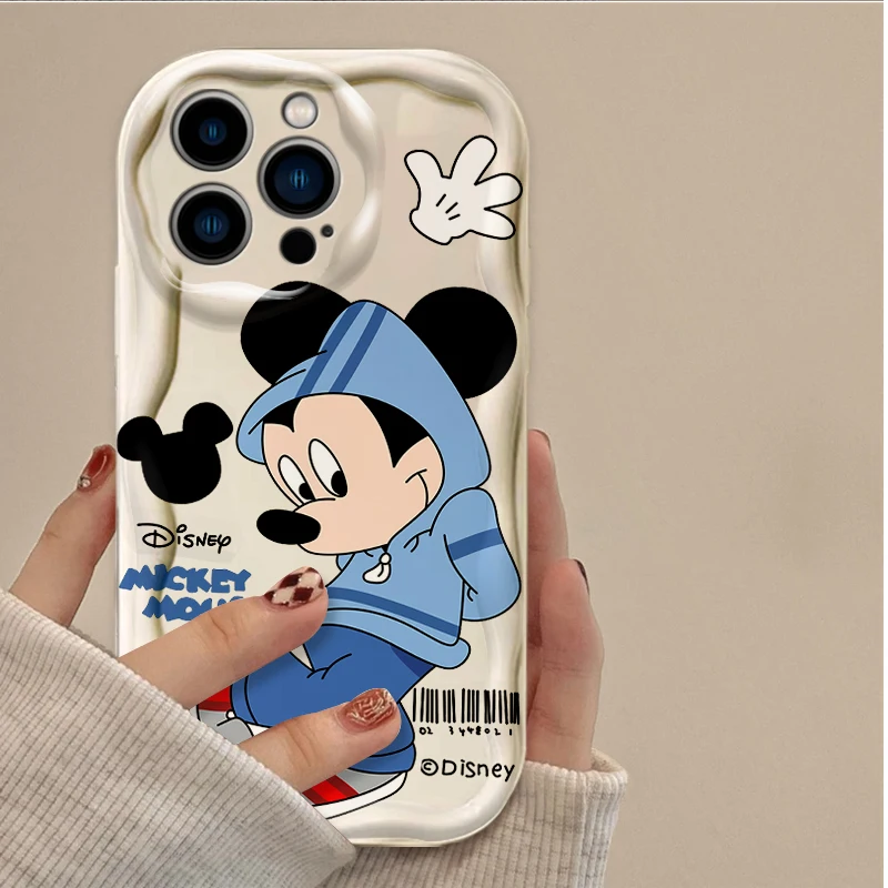 Mick Minni Cartoon Mouse Phone Case for iPhone 16 15 14 13 12 11 Pro Max Plus 16E XR XS X 7 8 Shockproof white Soft Silicone Back Cover