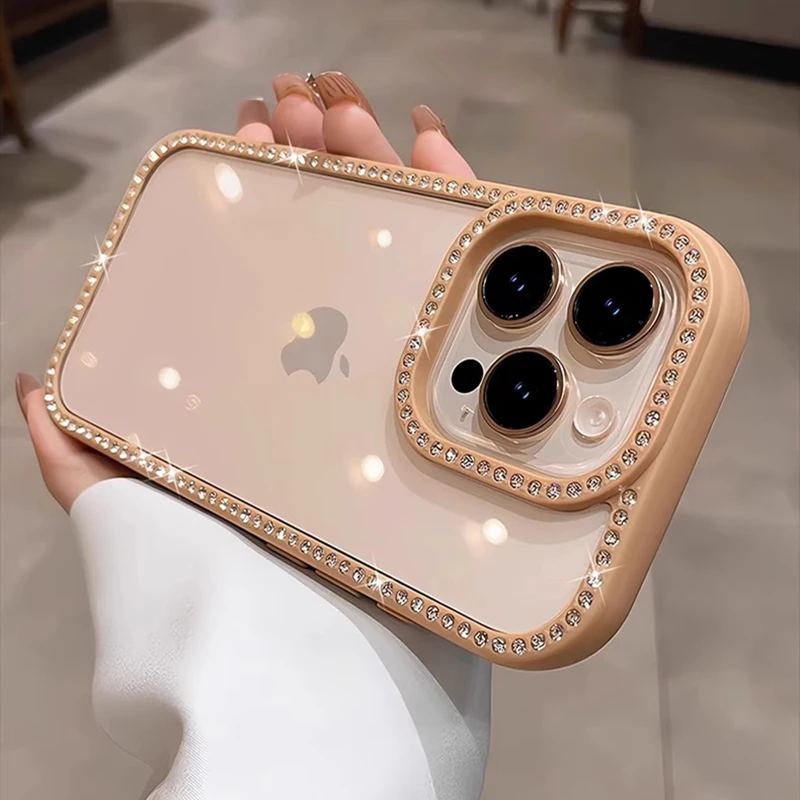 Se9f83e8c04cb49498feb3d10bbdc43c7Y.webp Luxury Diamond Glitter Transparent Phone Case For iPhone 17 Air 12 13 14 15 16 Pro Max Plus Shockproof Clear Soft Bumper Cover