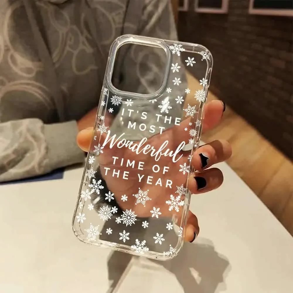 Sea03cbbc4565460c9daf80925e4d97519.webp Christmas Cute Snowflakes Aesthetic Clear Phone Case Cover for iPhone 17 16 11 12 13 14 15 Pro Max XR XS X 7 8 Plus 17 Air Cases