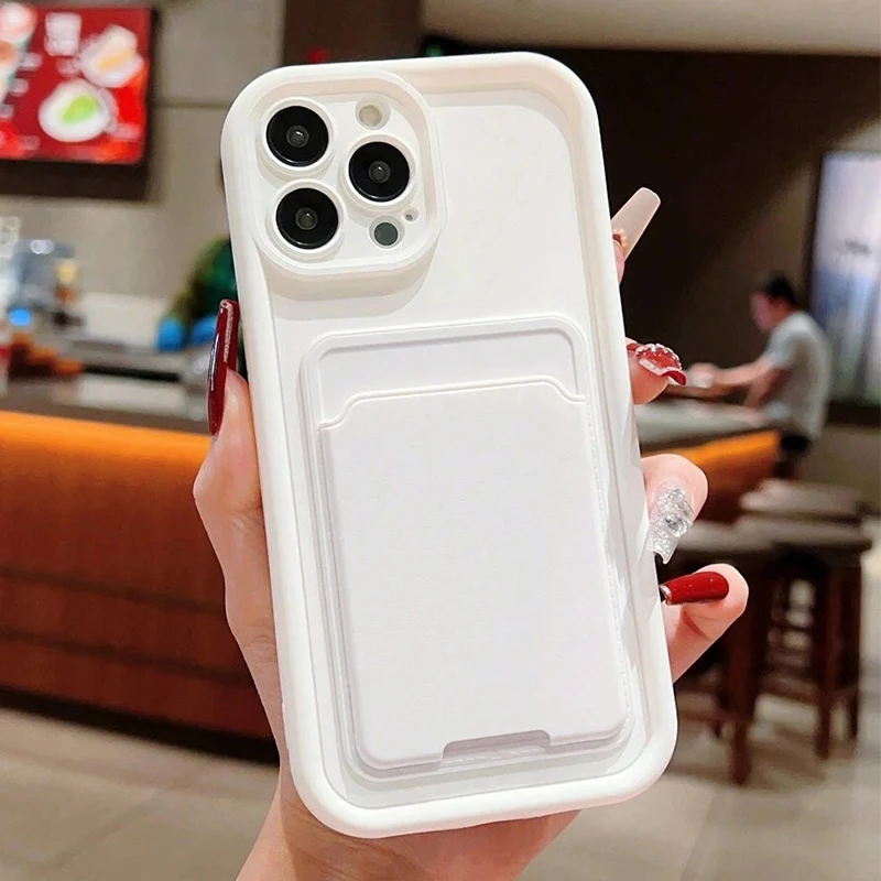 Luxury Silicone Wallet Phone Case iPhone 17 16 15 14 11 13 12 Pro Max Air 16E 16 15 Plus Card Holder Slot Shockproof Cover