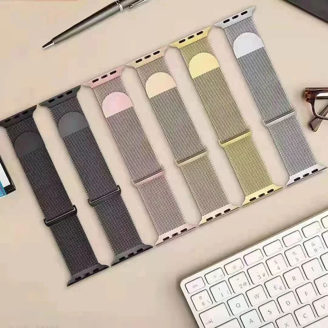 Pure Titanium Metal Milanese Strap for Apple Watch Band Ultra3/2 49mm 11 10 9 8 7 Magnetic Bracelet iWatch 6 5 4 SE2 46mm 45mm 41mm 44mm 40mm