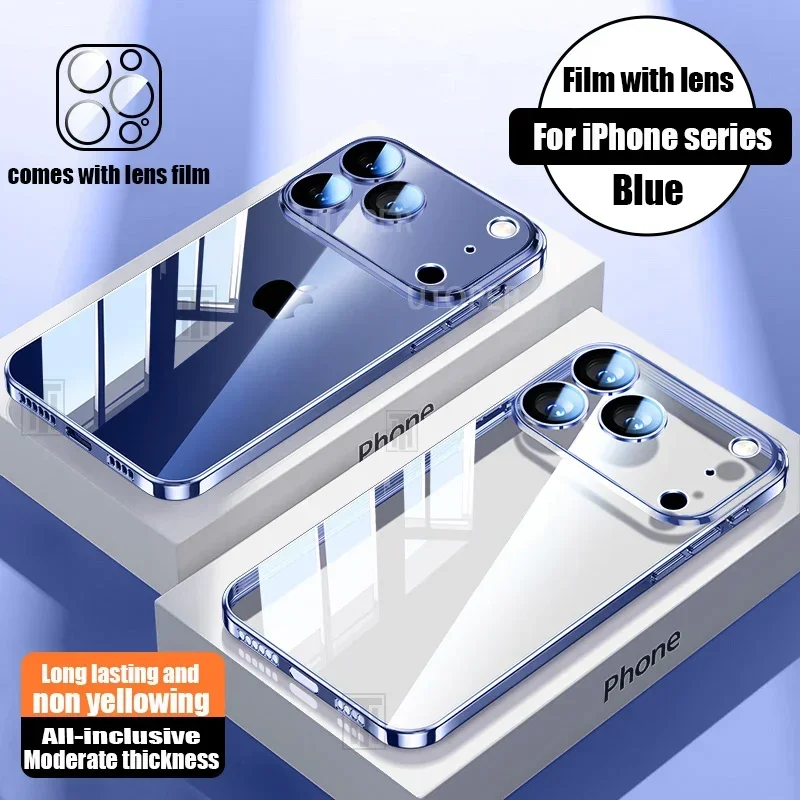 Seb590d536ada469e8867f814c52c31e3N.webp New Orange Ultrathin 17 Phone Case for iPhone 17 Air 16 15 14 13 12 11 Pro Max Plus Clear Plating Soft TPU Lens Protect Cover