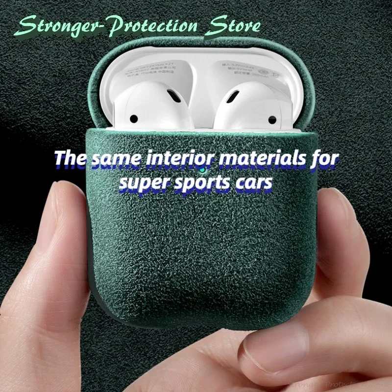 Italian Suede Leather Case For Airpods Pro 2 For Airpods Pro 3 Airpods 4 3 Case Luxury Artificial Leather All Inclusive Case