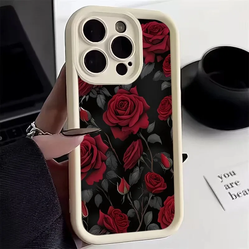 Sec34dcefe5fe43ab8822400ac36050ecv.webp Vintage Rose Art Flowers Phone Case For iPhone 11 12 13 14 15 16 Plus 17 Pro Max 17 Air Shockproof Soft Phone Cover