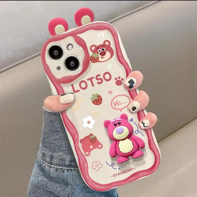 3D Cartoon Rabbit Case For iPhone 16 15 14 Plus 13 12 Mini 11 Pro XR XS Max