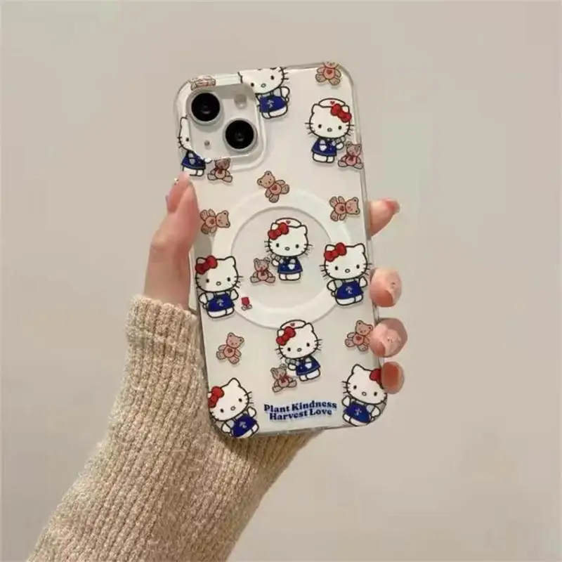 Sedd69850b83d4b22befadb75c5278c012.webp Cute Kitty Cartoon Cat Magnetic Grip Holder Magsafe Wireless Charge Chain Case For iPhone 17 Air 16 15 12 Pro Max 14 Plus 13 Mini