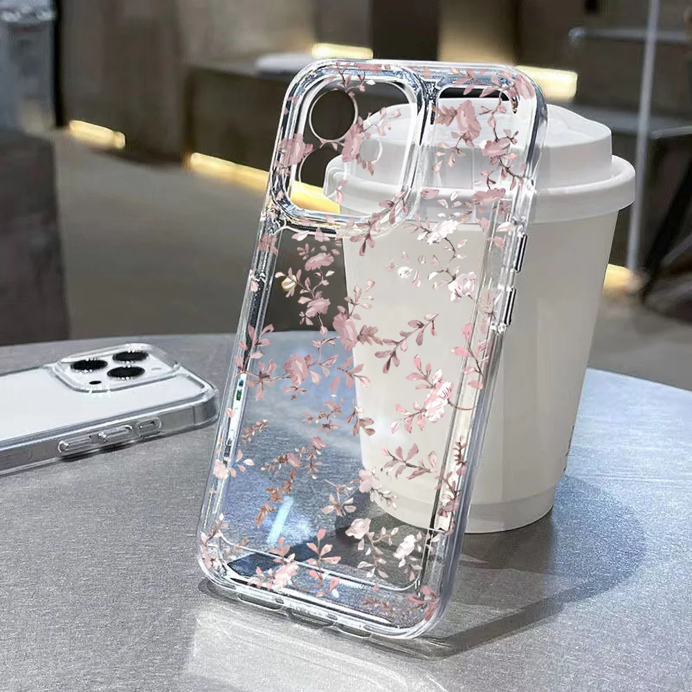 Sef7daade281b4aa6a8f618978bd8c3180-1.webp Rose Flower Phone Case For iPhone 16 Pro Case iPhone 17 15 14 11 13 12 Pro Max 16e 7 8 Plus XR SE Shockproof Clear Soft Cover