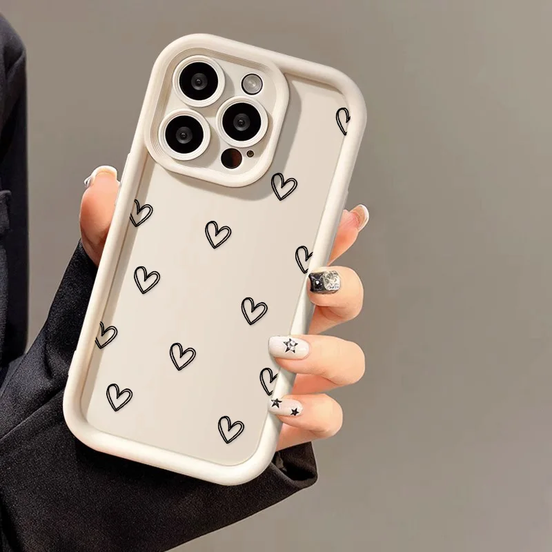 Sf0488861df684772984e18d952ad877cO.webp Simple Love Heart Case For iPhone 14 Pro Cases iPhone 17 16 15 11 12 13 Pro Max 14 15 Plus 17 7 8 X XR XS Max Soft Siicone Cover