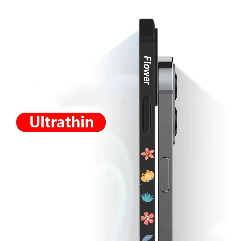 Flowers Soft Silicone Lanyard Case For iPhone 17 16e 15 16 Pro Max 12 13 14 11 Pro Max Air Shockproof Bumper Strip Phone Cover