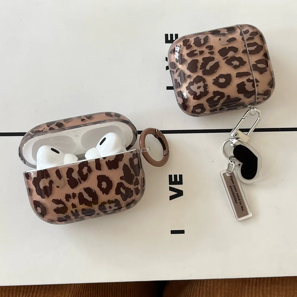 Sf0cd7cb6b1ae46e6831108dc9ad153201.webp Luxury Transparent Leopard Print Black Love Heart Pendant for airpods 4 3 1 pro 2 Soft Silicone Protection Case