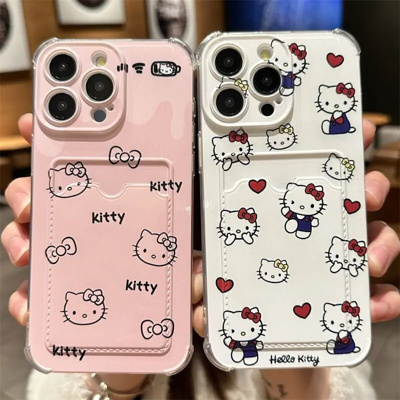 Sf1616e4b21c74208b95ac0ce7f595e61p.webp Cute Kitty Cartoon Cat Phone Case For IPhone 17 16 15 14 13 12 11 Pro Max 14 15 16 Plus 12 13 Mini 16E Photo Card Holder Wallet Clear Cover